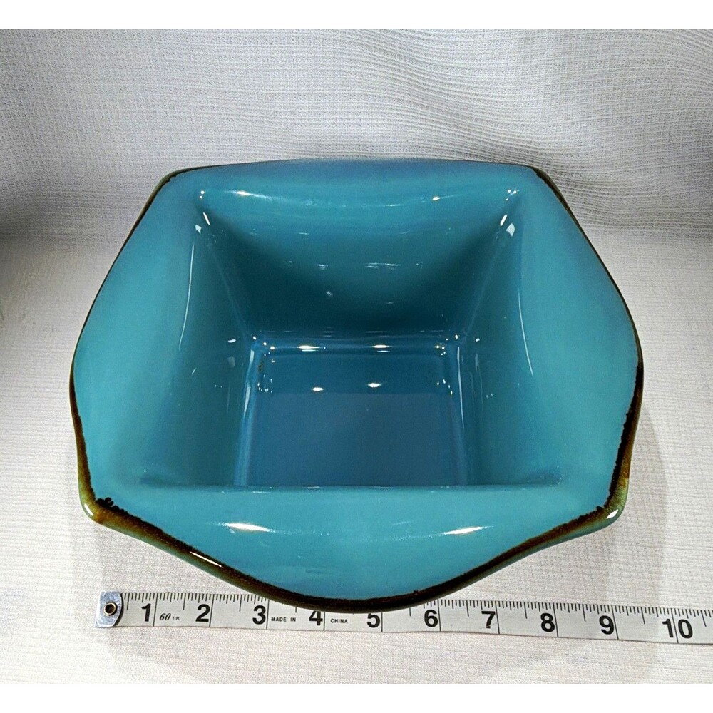 Southern Living At HOME Tuscan Everyday Baker 6x6 Teal Bowl Turquoise Turquoise